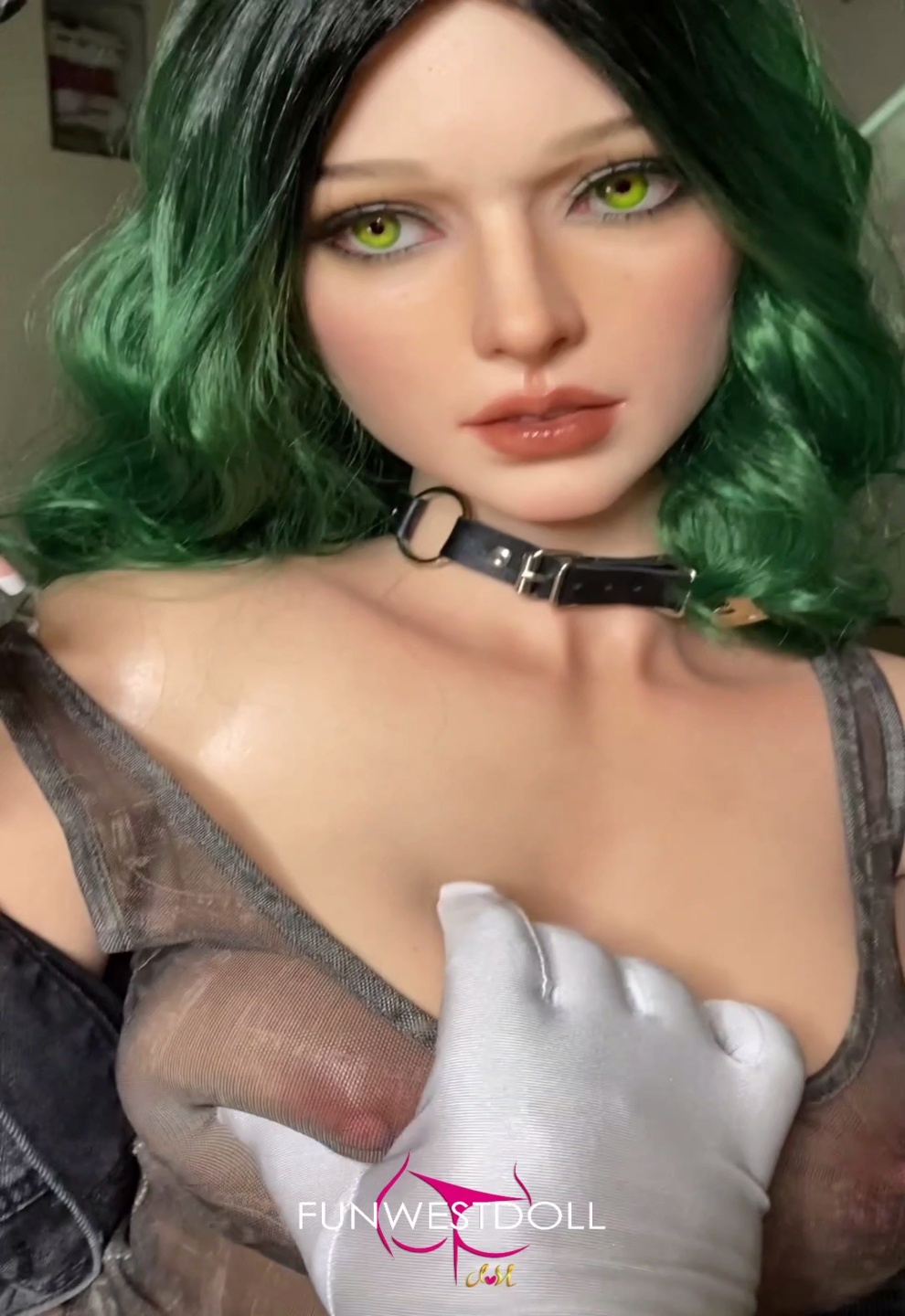 Alexa - Green Hair 157cm D-Cup FunWest Silicone Sexy Sex Doll image2